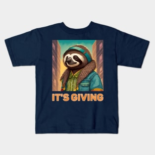 It's Giving Sloth Kids T-Shirt